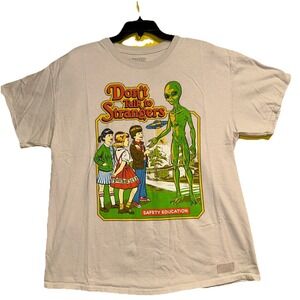 Alien UFO Don't Talk To Strangers Abduction T-shirt Steven Rhodes Adult XL